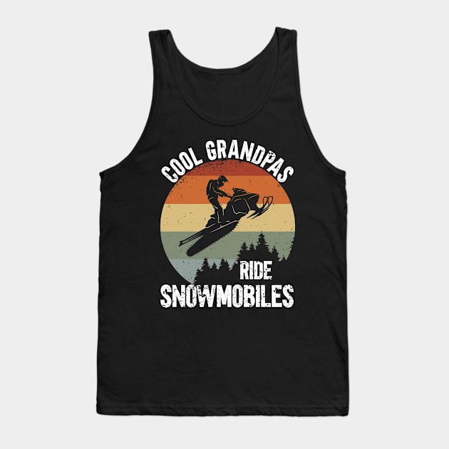 Cool Grandpas Ride Snowmobiles Tank Top by TK Store